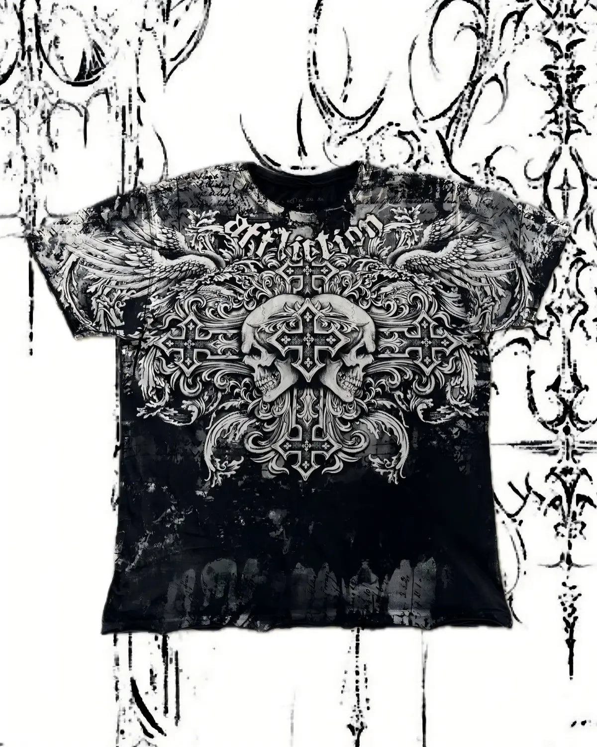 Men's Gothic Skull Print Breathable Street T-Shirt