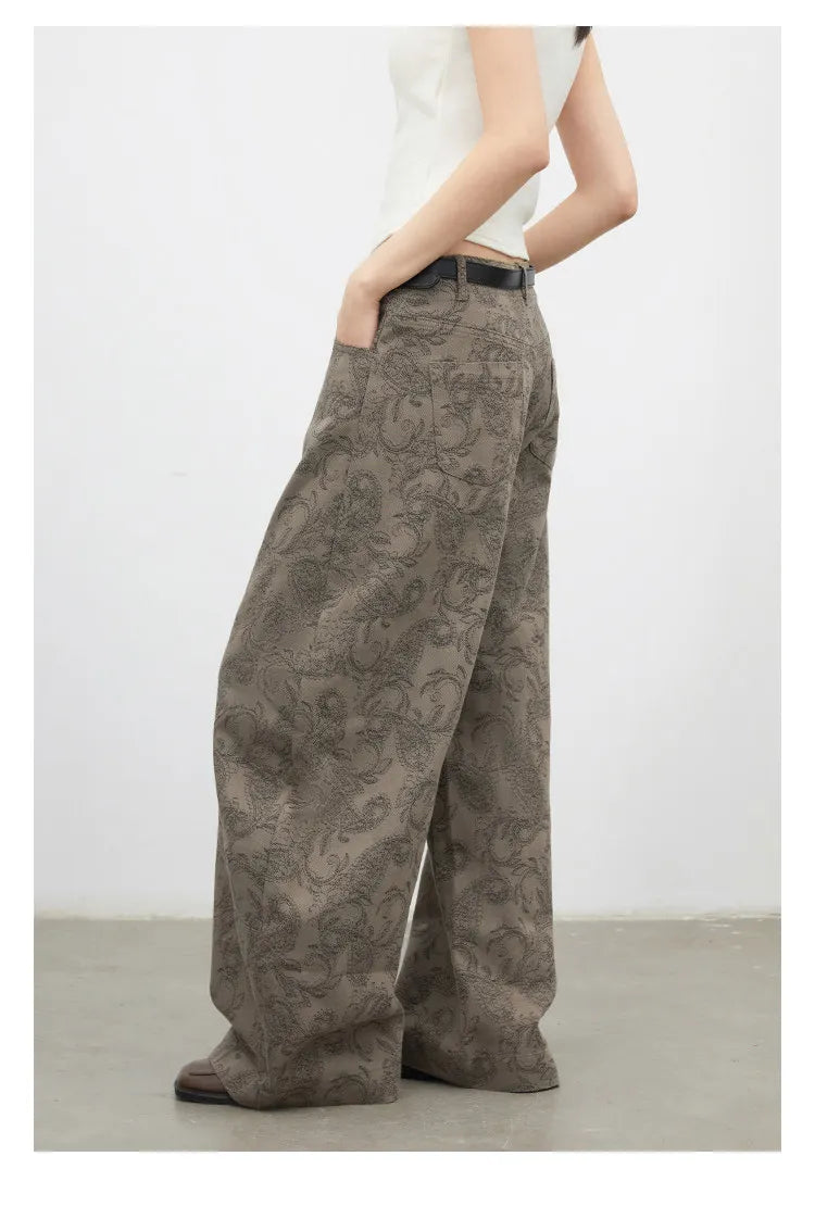 CHIC VEN New Women Jeans Loose Casual High Waist Wide Leg Denim Pants Paisley Female Trousers Spring Autumn 2026
