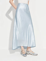 Acetate Trumpet Midi Skirt – Elegant Drape