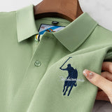 Men's Embroidered Cotton Polo Shirt – Breathable Summer Fit