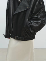 Mauroicardi Spring Oversized Black Soft Pu Leather Jacket Men Long Sleeve Belt Luxury Designer European Fashion Clothes 2025