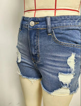 Women’s USA-Made Ripped Raw Denim Shorts – Sexy Retro Slim Fit Hot Pants