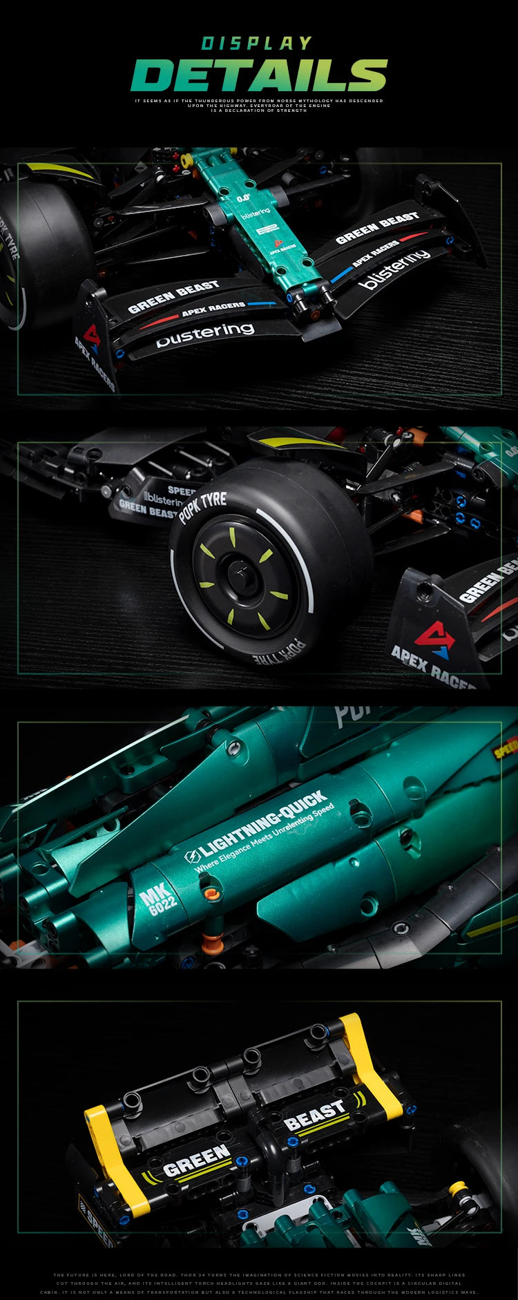 MK6022 1912PCS 1:8 New Technic Martin Aramco AMR25 Building Blocks MOC Sports Car DIY Assembly Model Set Toy Gifts for Boy Decor