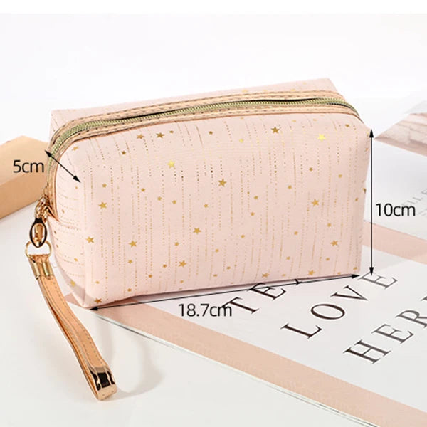 Solid Color Cosmetic Bag Women Makeup Pouch Toiletry Bag Fashion Necessaries Make Up Organizer Case Waterproof Wash Kit