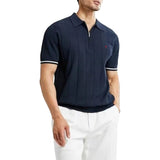 Men's Knit Polo Half-Zip | Embroidered Collar Tee