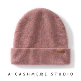 100% Cashmere Beanie Hat – Unisex Knit Winter Cap