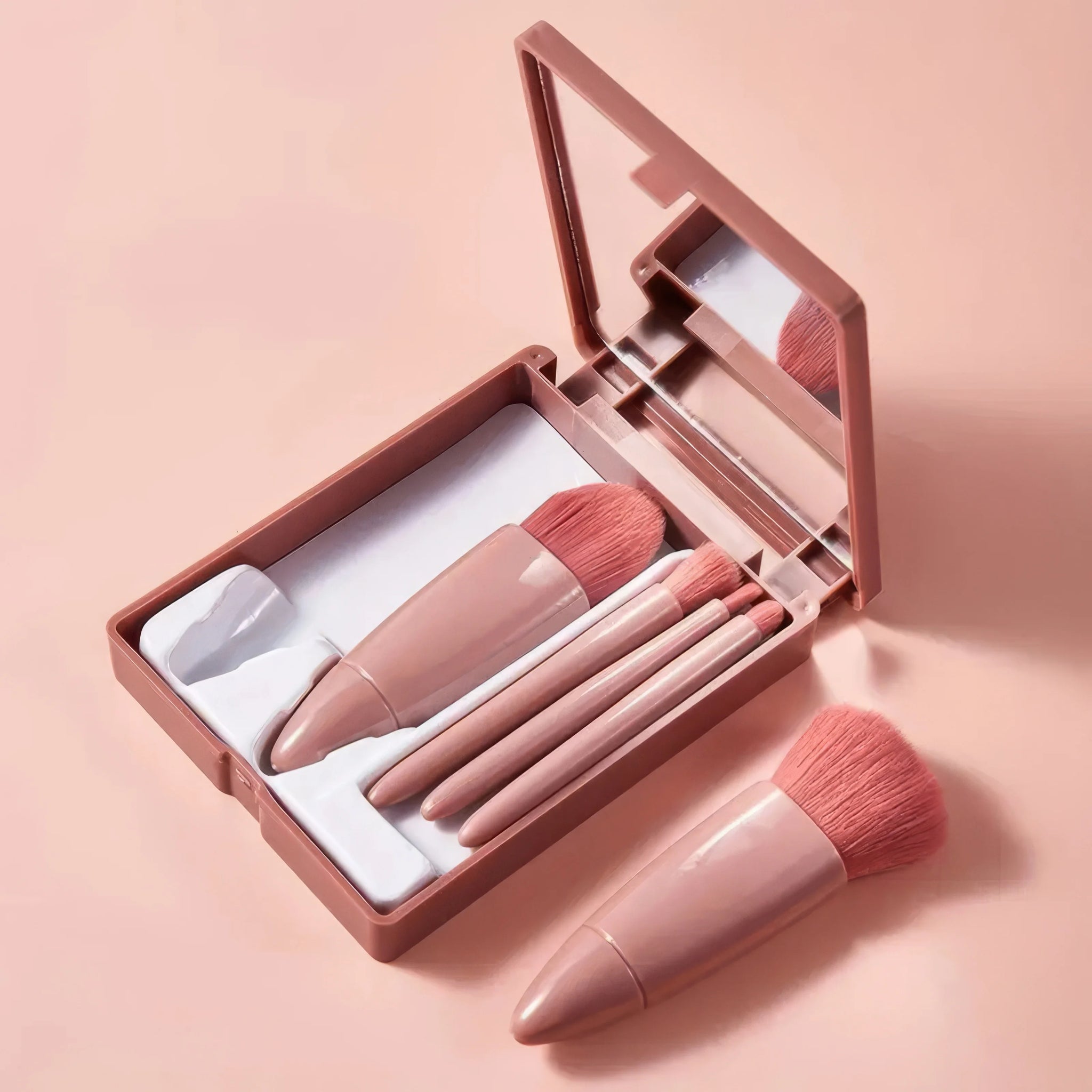 5-Piece Pink Makeup Brush Set | Soft Synthetic Bristles