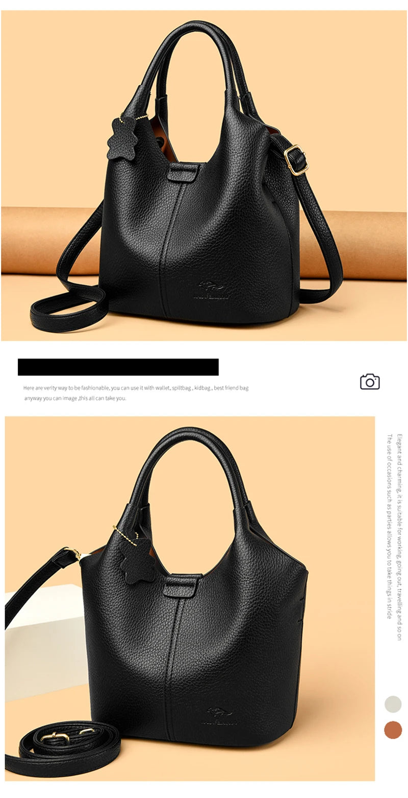 Brand High Quality Soft Leather Large Capacity Top-handle Bags Female Handbags Women Shoulder Crossbody Totes Messanger Bag Sac