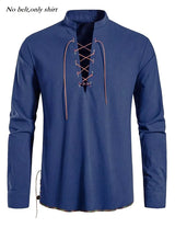 Men's Medieval Pirate Lace-Up Shirt