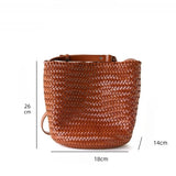 Motingsome Handwoven Bag Women's Bucket Luxury Designer Bags Niche Casual Bucket Bag Handmade French Retro Shulder Purse 2025