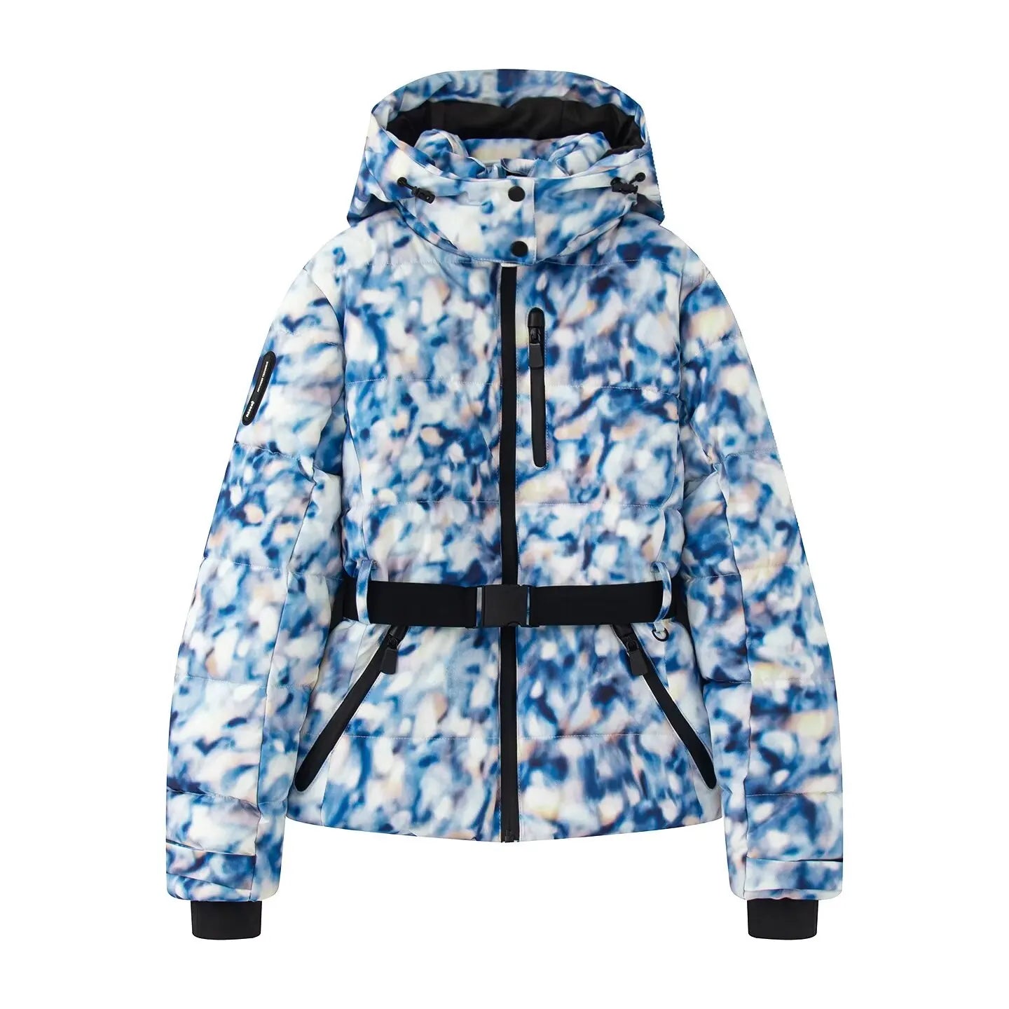 Women's Hooded Winter Parka – Insulated Mid-Waist Jacket with Adjustable Belt