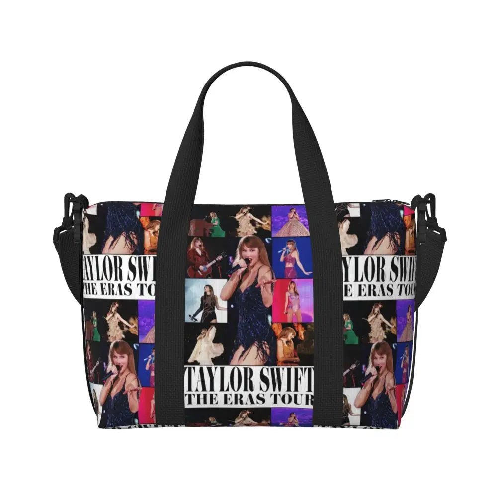 Custom The Eras Tour 1989 Taylor's Swift's American Pop Singer Tote Bag Women Large Capacity Beach Gym Travel Bags