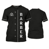 Men's Barber-Style Graphic Tee | Round Neck Short Sleeve