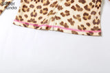 Sisterlinda Summer Release Junior Ankle-Length High Street Milk Fiber Pant Suit K24S50103 Girl Leopard Color Flare Pant Suit
