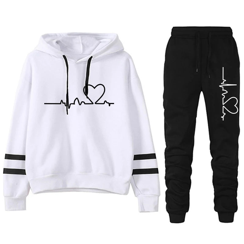 Womens Tracksuit Casual Stripe Versatile Sweatshirt Black Sweatpants Loose Print High Quality Outfits Single Piece Hoodies Pants