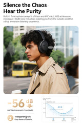 QCY H3S Over Ear Headphone Hi-Res LDAC Spatial Sound Headset H3S -56dB Adaptive ANC Wireless Earphone Bluetooth 6.0 102Hrs