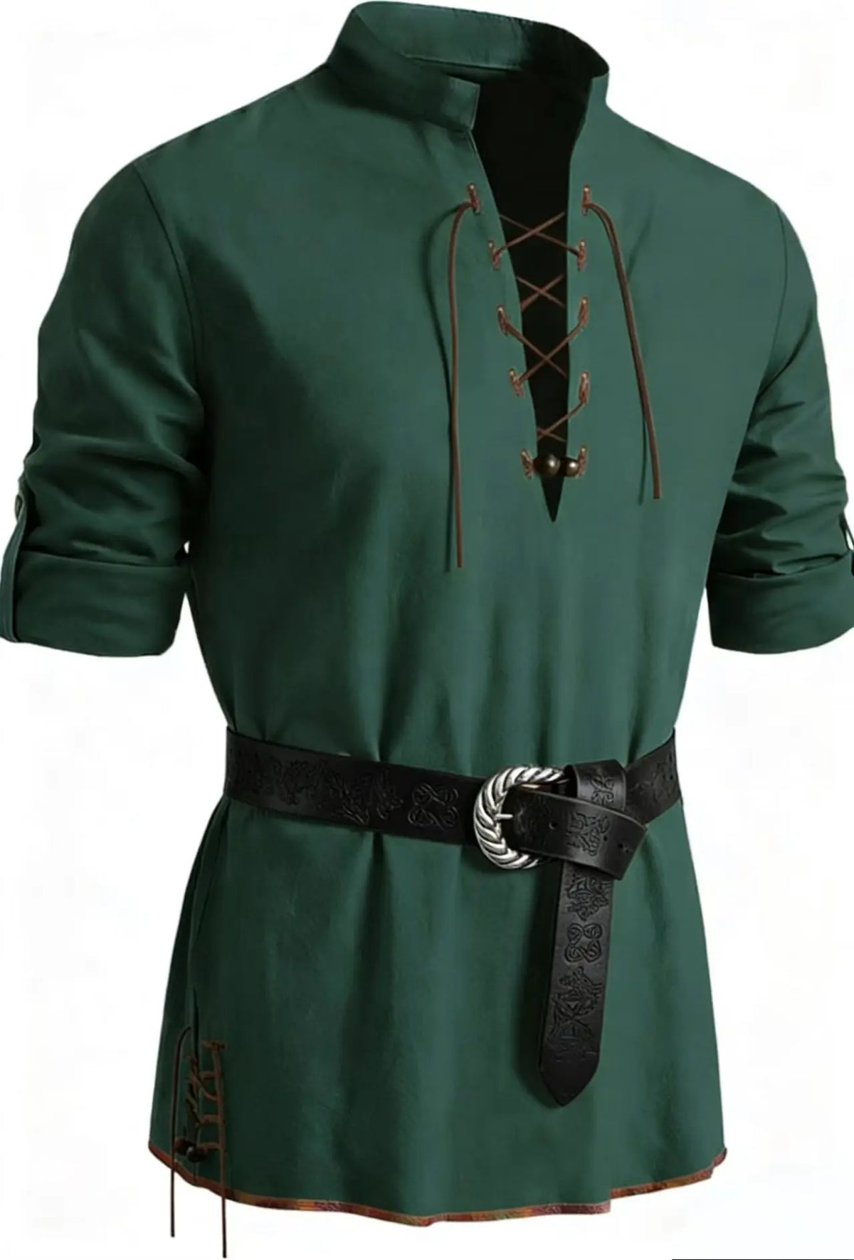 Men's Medieval Pirate Lace-Up Shirt