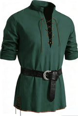 Men's Medieval Pirate Lace-Up Shirt