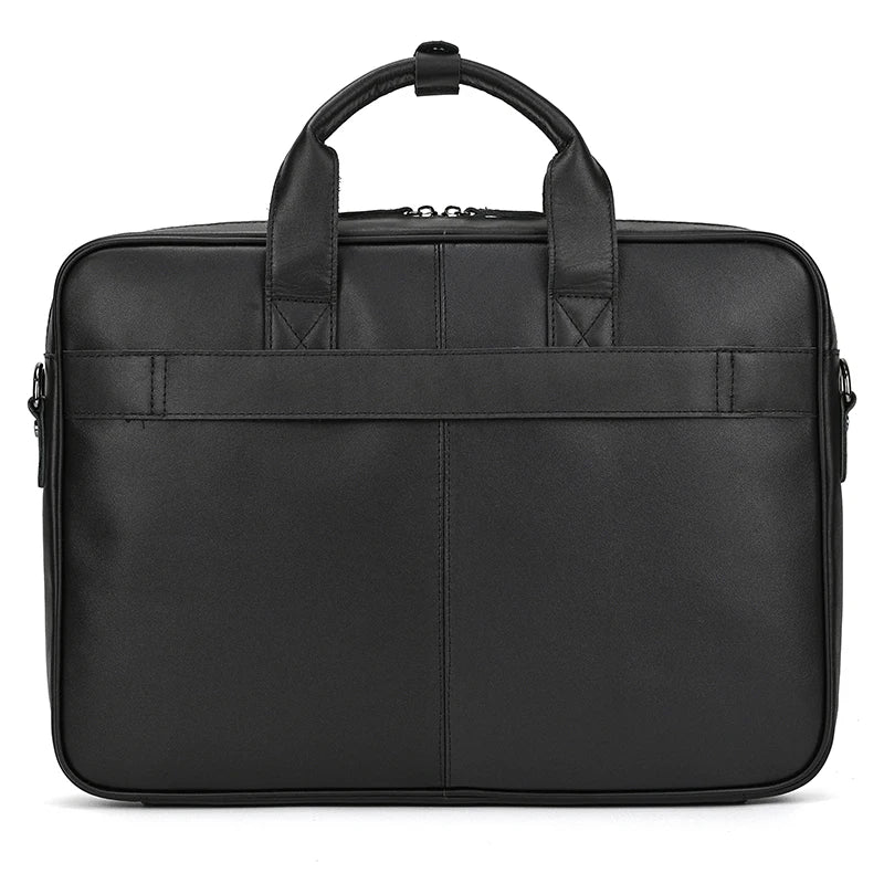 Men Briefcase Genuine Leather Laptop Bag 14 15.6" PC Doctor Lawyer Computer Bag Cowhide Male Briefcase Leather Men Business Bag