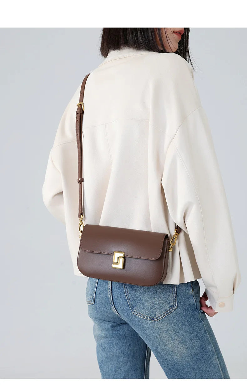 Genuine Leather Woman Bag Small Square Shoulder Bag Handbags Ladies Crossbody Bags Luxury Designer Minimalism Bag Tofu Bag