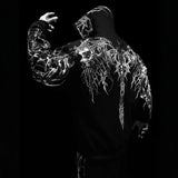 2025New American Style Men's Hooded Sweatshirt Trendy Brand Dark Style Sports Fitness High Street Autumn Winter Men's Sweatshirt