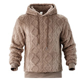 Autumn and Winter Leisure Men's High Street Jacquard Double-Sided Velvet Hooded Sports Trend Pullover Sweater Jacket