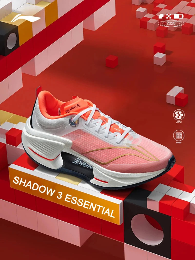 Li-Ning Men's SHADOW 3 ESSENTIAL Running Shoes JIANG Light Cushion BOOM LiNing Wearable Sneakers ARRV003
