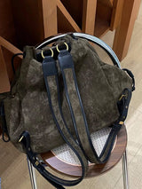 European And American Frosted Suede Bucket Type Backpack Retro Large Capacity Portable Single Shoulder Diagonal Cross Bag Trendy