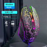 Bluetooth 5.2 Mouse RGB 2.4G Wireless Mouse Dual-Mode Gaming Mouse 6 Buttons Silent Mouse For MacBook Tablet Laptops Computer