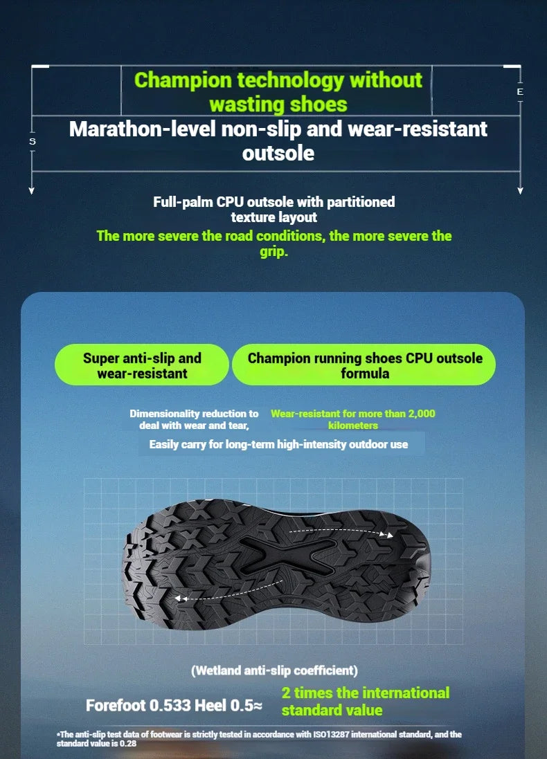 Xtep Men's Hiking Shoes 2025 Summer Anti-slip Wear-resistant Wrapping Shock-absorbing Lightweight Outdoor Sneakers 875319170005