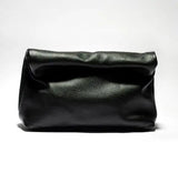 Personality roll-edge leather bag  lazy casual leather soft bag  Phone Women High Quality holding red large bag luxury designer