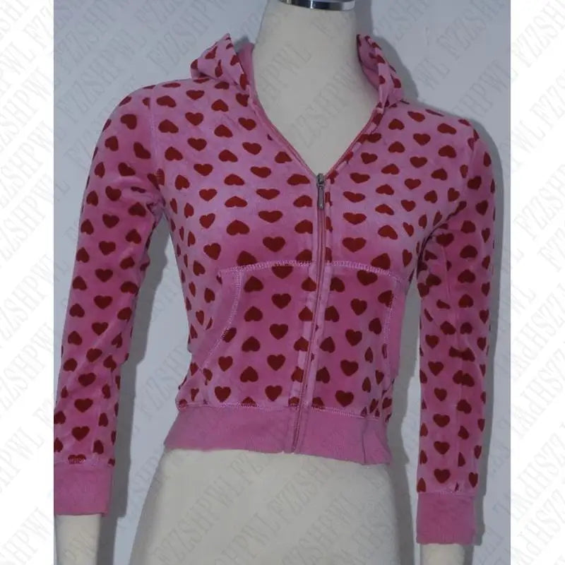 Women's Y2K Cropped Zip-Up Hoodie