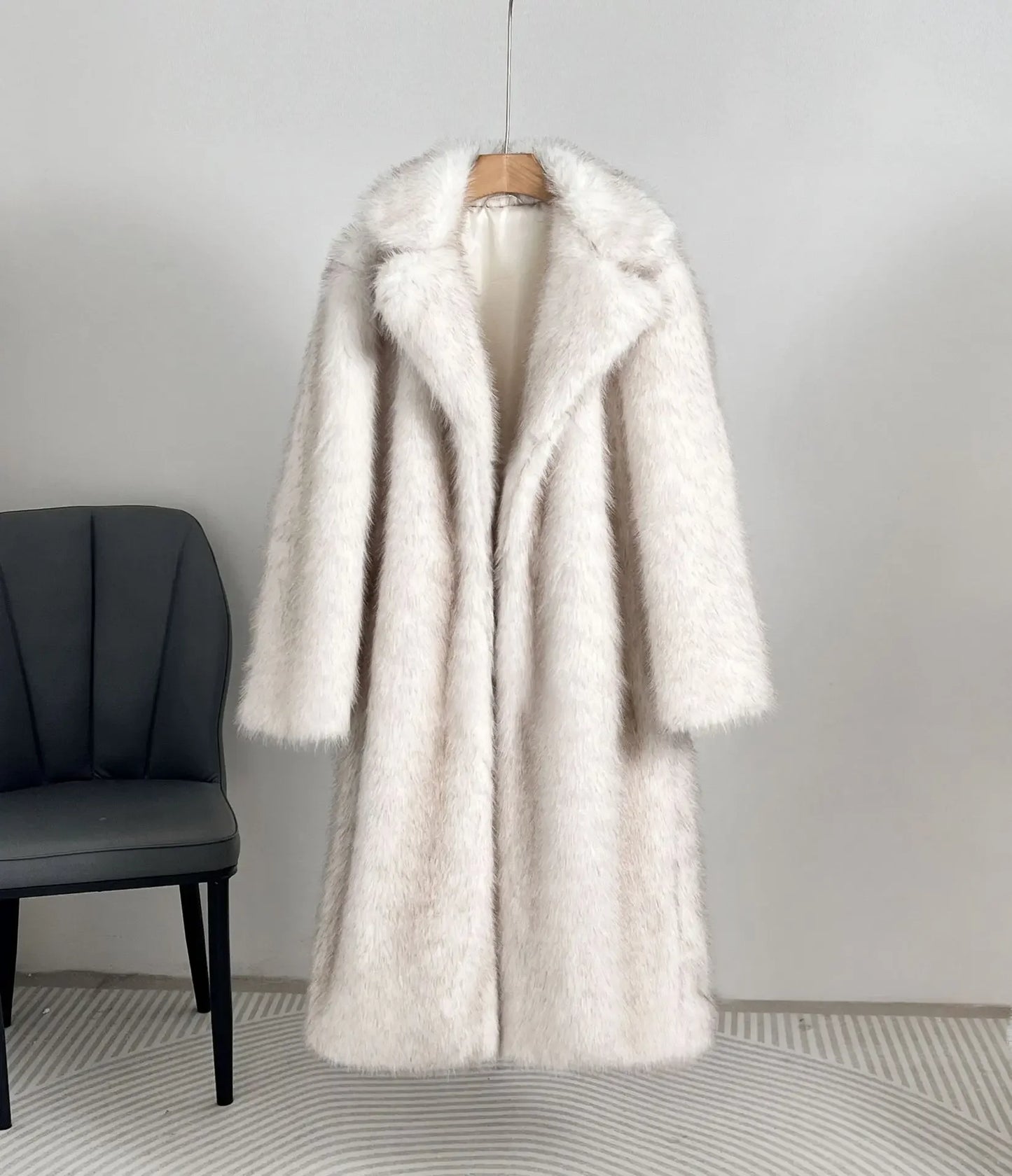 Luxury Gradient Faux Fur Overcoat