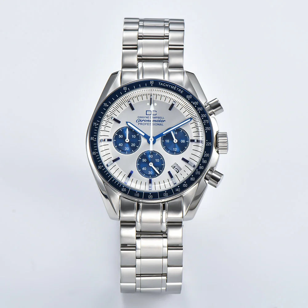 VK63 Chronograph Men's Watch | Panda Dial | 100M Water Resistant