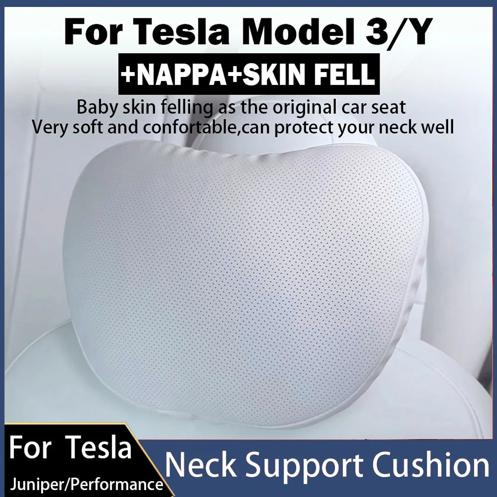 Tesla Model 3/Y Juniper Nappa Leather Car Seat Neck Pillow