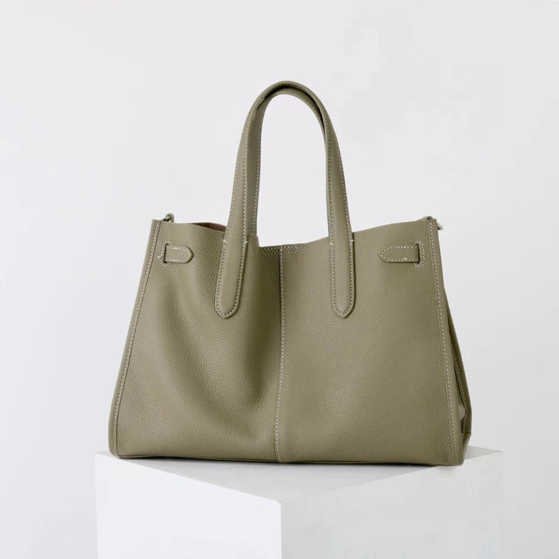 Luxury Brand Silver Buckle Women Bags Genuine Leather Handbags Women Shoulder Bags Cowhide Autumn Winter New Square Women Totes