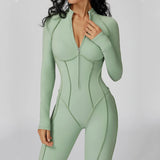 Long-Sleeved Performance Yoga Bodysuit