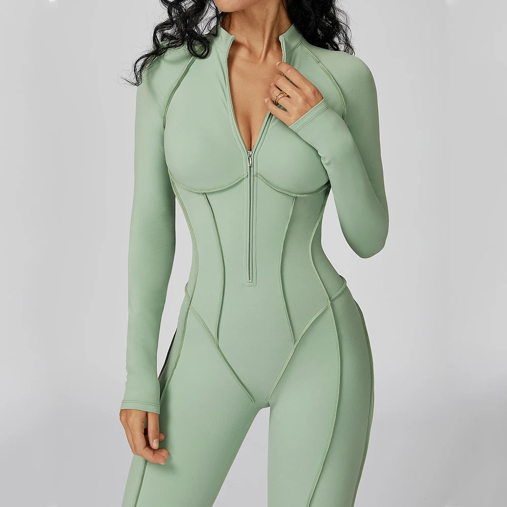 Long-Sleeved Performance Yoga Bodysuit