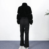 Windproof Faux Fur Ski Jumpsuit