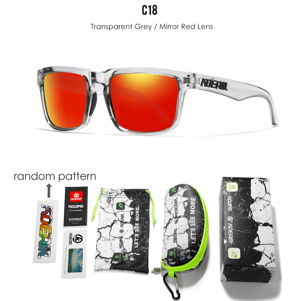 KDEAM All Black Men's Sunglasses Polarized And UV400 Protection Lens Driving Fishing Glasses Mirror With Complete Package
