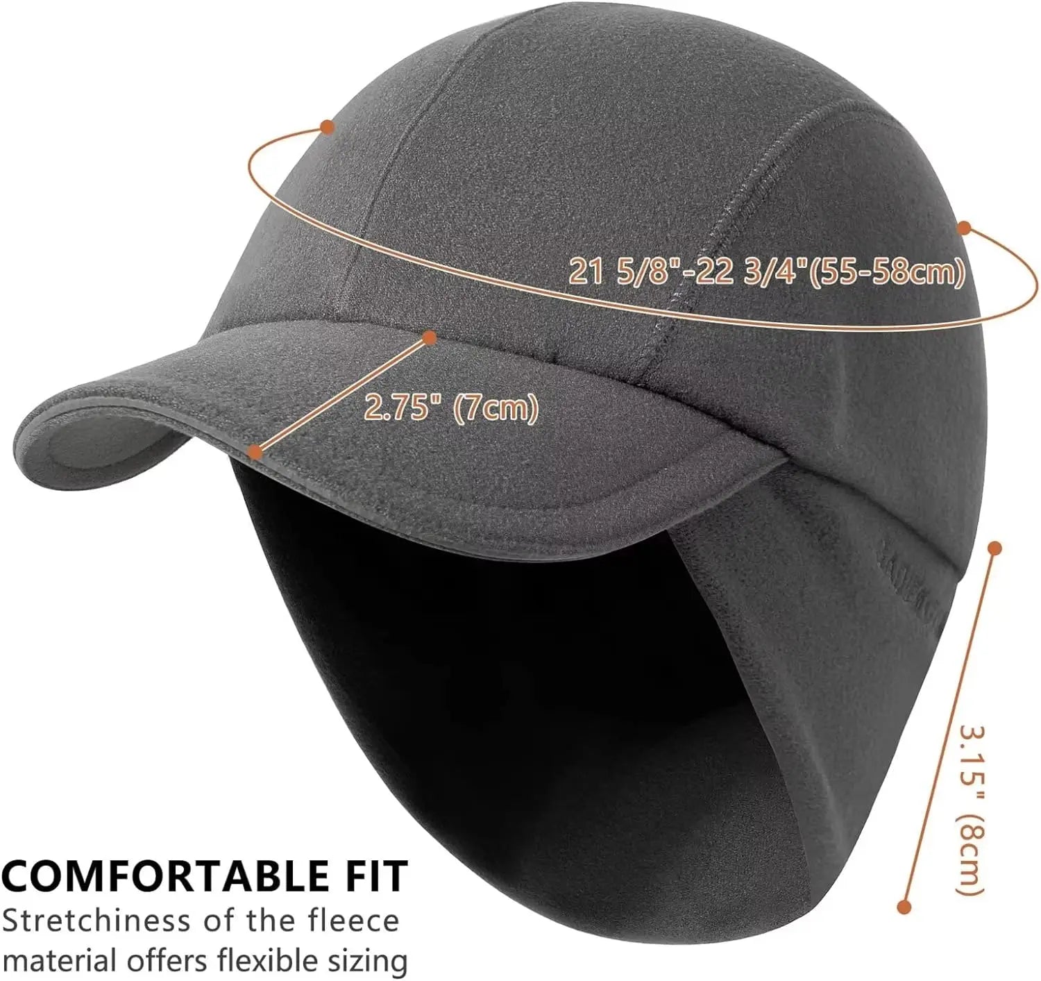 Women's Fleece Ponytail Hat with Ear Warmers & Reflective Cap