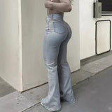 Women's Y2K Wide-Leg Bootcut Jeans – High Waist