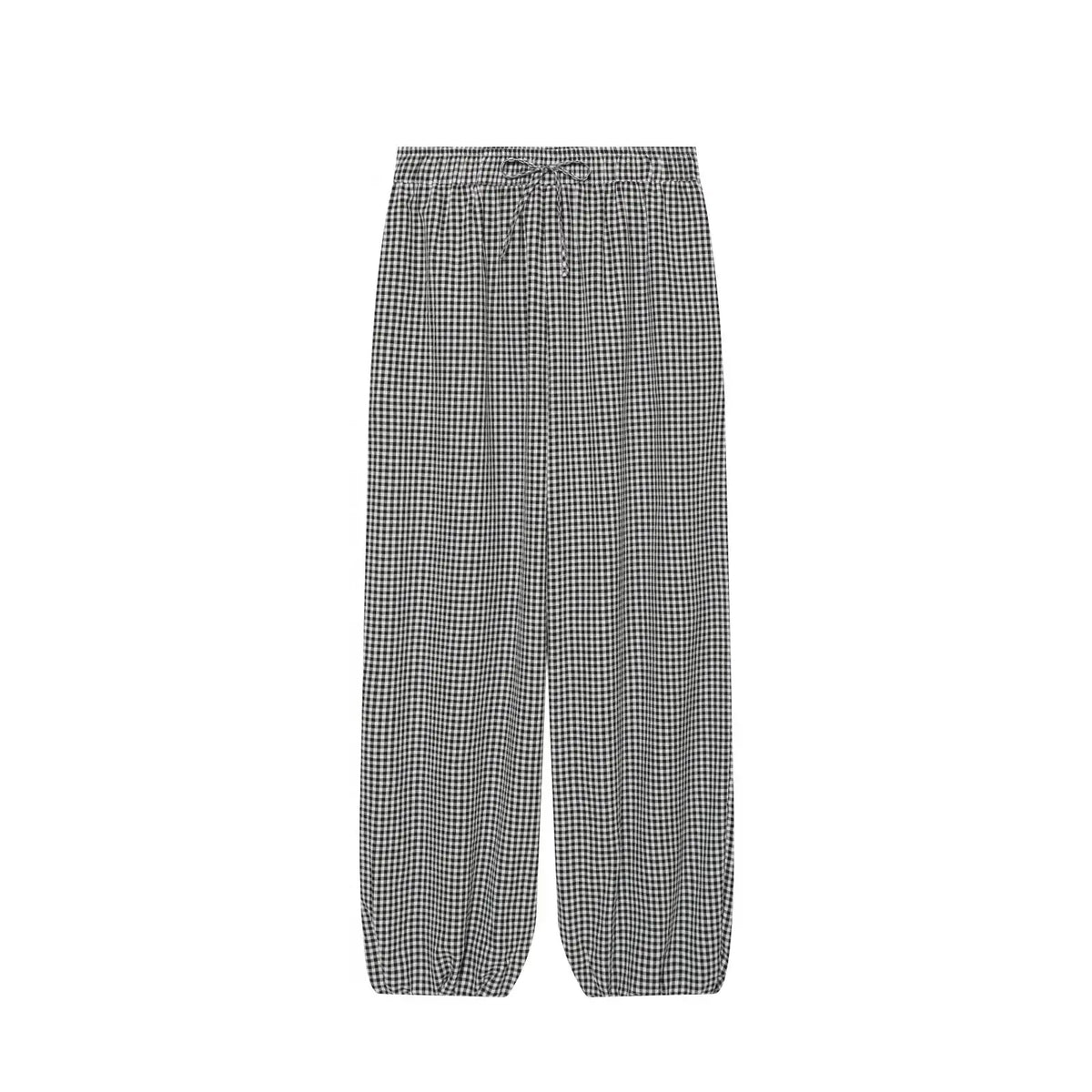 Women's Plaid Drawstring Lantern Pants