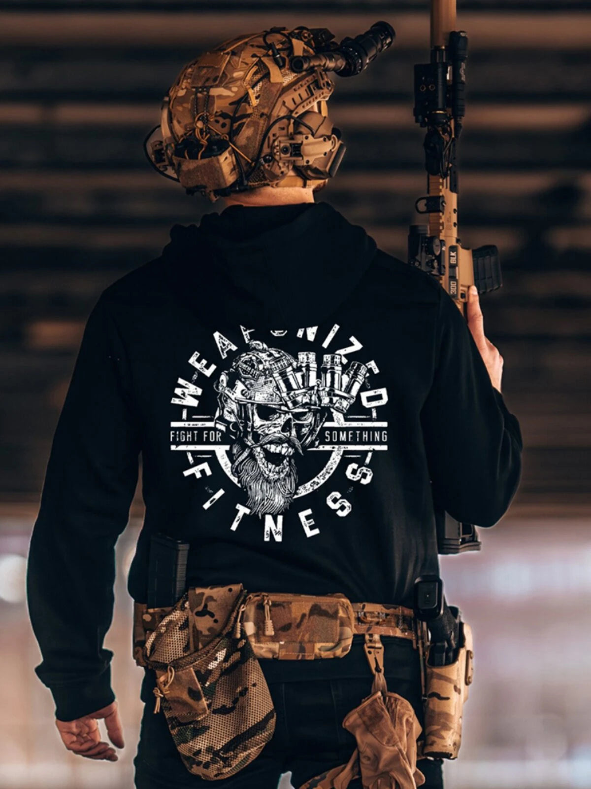 Heavy Tactical Hoodie Men Autumn and Winter New Military Fan Printed Jacket Jacket Long Sleeve Plus Velvet