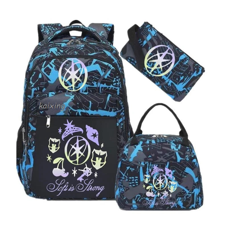 Hot Katseye Funny Print Backpacks WIth Lunch Bags Multi-pocket Camouflage Teens Travel Laptop Backpack Women School Bag Mochila