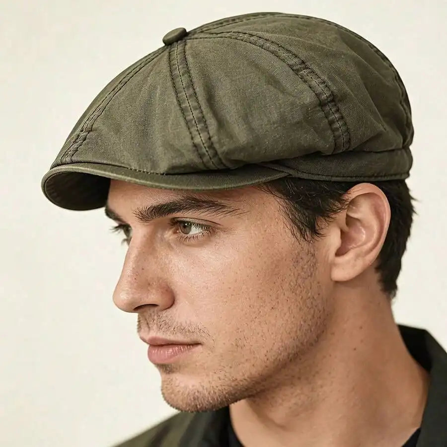 Vintage Newsboy Cap – Unisex Ivy League Cabbie Hat