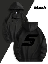 Red Snapon Hooded Sweatshirt Casual Long Sleeve Pullover100% Polyester Knit Fabric All-Season Warm Hoodie with Drawstring