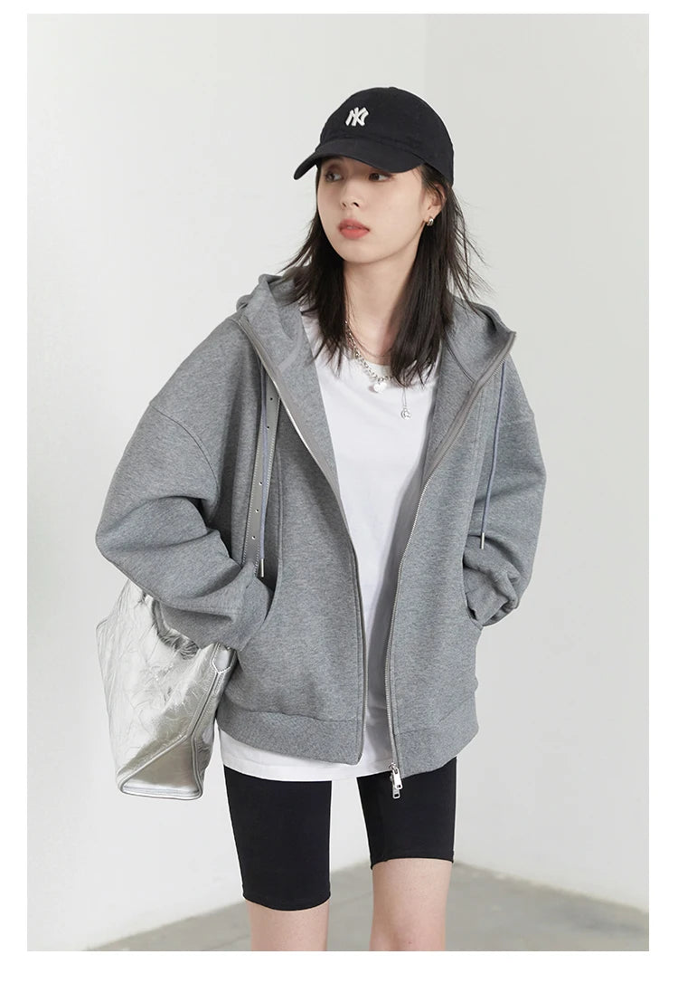 Women’s Relaxed Cotton-Blend Drawstring Hoodie