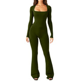 Wide-Leg Yoga Bodysuit | One-Piece Long Sleeve Gym Jumpsuit (S-2XL)