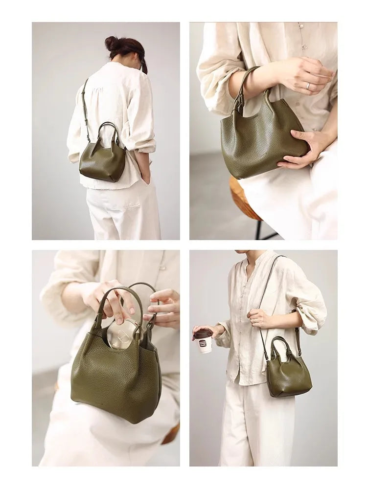 Women Real Leather Crossbody Bags Luxury Small Size Cute Handbag Soft Shoulder Bag 2024 New Arrival Designer Style